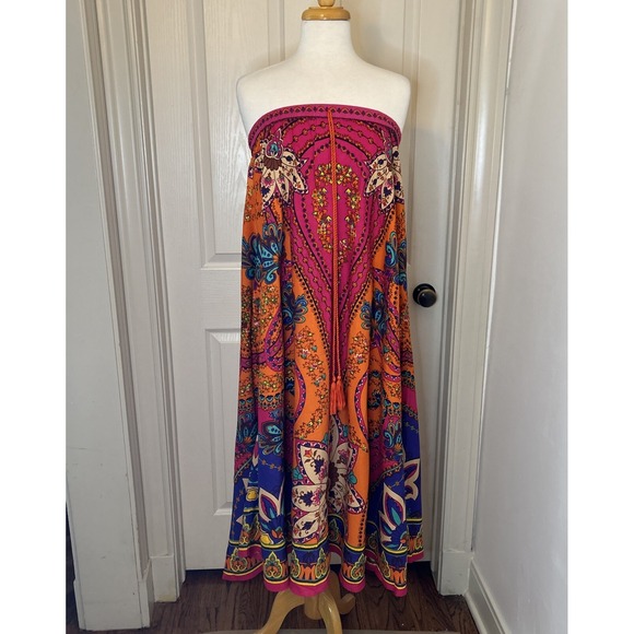 Lucky & Coco Bright & Vivid Colorful Floral Patterned Maxi Skirt Size M - Picture 9 of 16